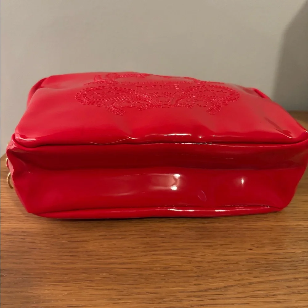 Christian LaCroix Rouge Glossy Red Pouch Makeup Bag Avon Approx 9”x 5”x3”